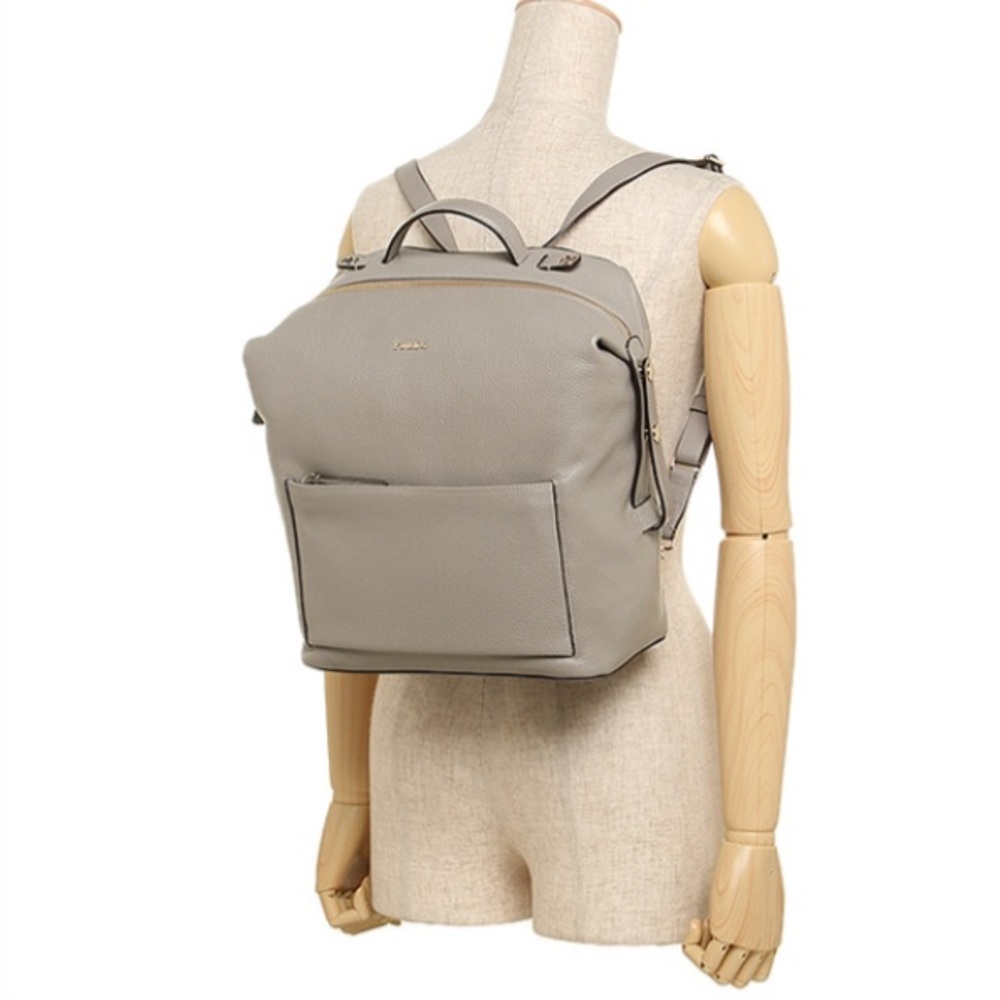 Furla Leather Bag - Dafne Backpack Gray Authentic
